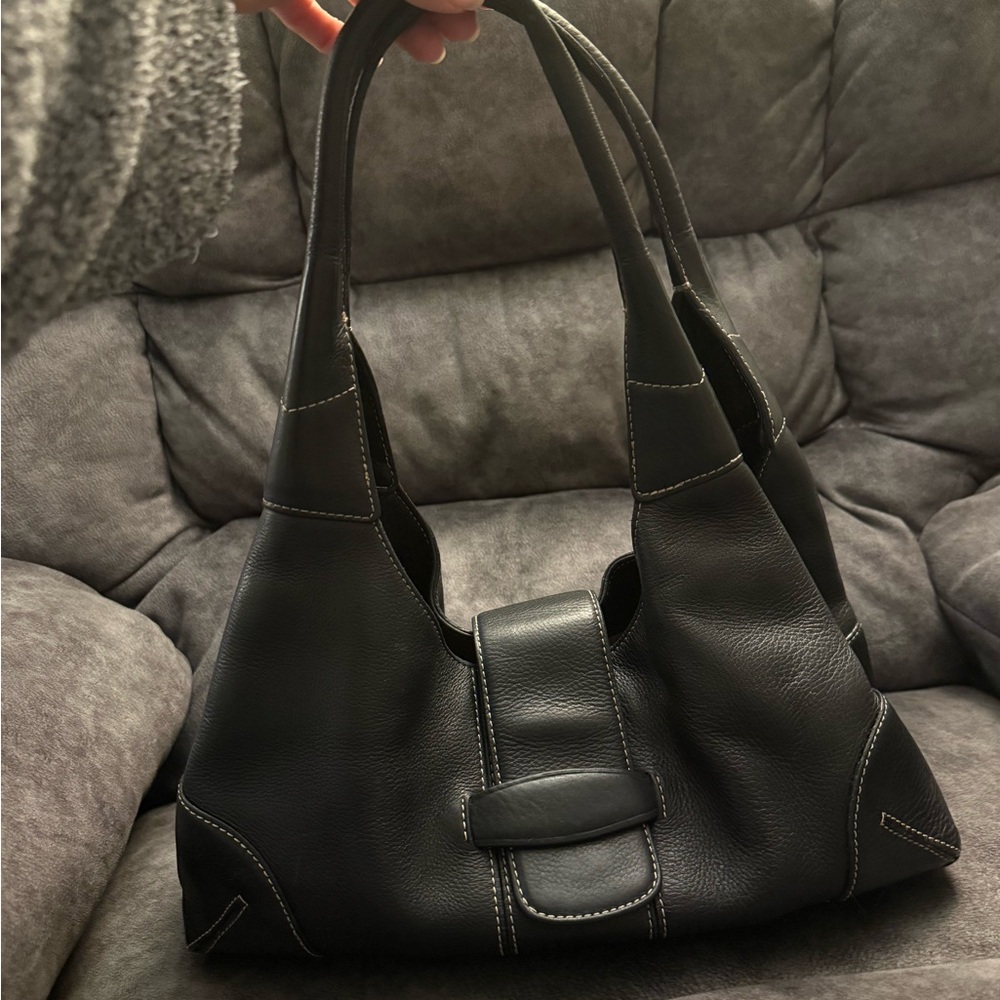Ann Taylor Black Leather Shoulder Bag